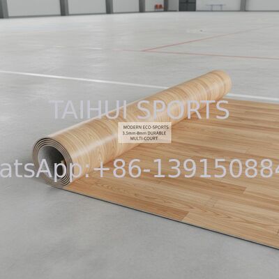 Super slijtvaste antislip waterdichte PVC sportvloer voor basketbal-, volleybal- en badmintonvelden